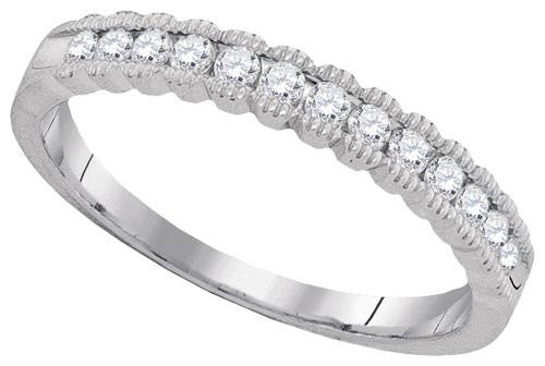 10KT White Gold 0.27CTW DIAMOND MACHINE-SET BAND