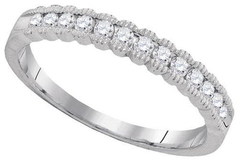 10KT White Gold 0.27CTW DIAMOND MACHINE-SET BAND