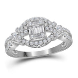 3-4CTW-Diamond CLUSTER BRIDAL RING