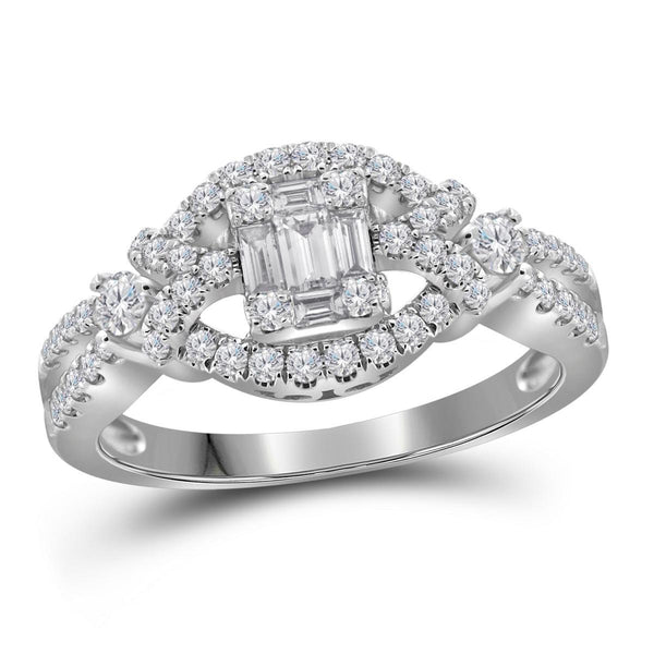 3-4CTW-Diamond CLUSTER BRIDAL RING