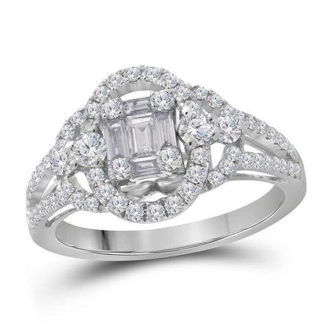 3-4CTW-Diamond CLUSTER BRIDAL RING