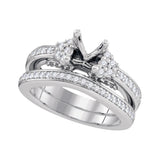 1-2CTW-Diamond SEMI-MOUNT BRIDAL SET