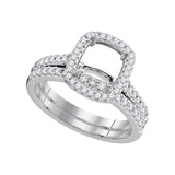 1-2CTW-Diamond SEMI-MOUNT BRIDAL SET