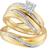 10K Yellow-gold 0.22CTW DIAMOND FASHION TRIO SET