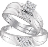 10KT White Gold 0.21CTW DIAMOND FASHION TRIO-SET