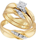10K Yellow-gold 0.16CTW DIAMOND FASHION TRIO-SET