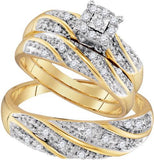 10K Yellow-gold 0.31CTW DIAMOND FASHION TRIO-SET