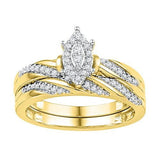 10K Yellow-gold 0.25CTW-Diamond BRIDAL SET