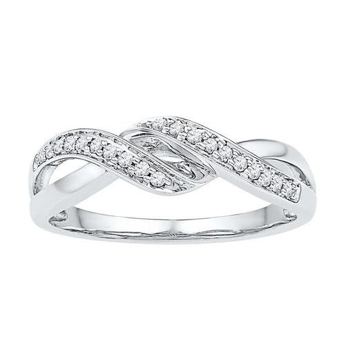 10KT White Gold 0.12CTW-Diamond FASHION RING