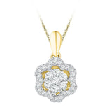 1-5CTW-Diamond FLOWER PENDANT