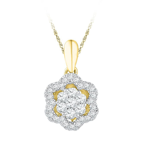 1-5CTW-Diamond FLOWER PENDANT