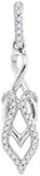 10KT White Gold 0.10CTW-Diamond MICRO-PAVE PENDANT