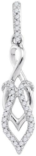 10KT White Gold 0.10CTW-Diamond MICRO-PAVE PENDANT