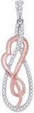 10KT White Gold Two Tone 0.15CTW-Diamond MICRO-PAVE PENDANT