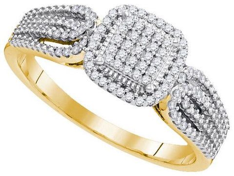 10K Yellow-gold 0.20CTW-Diamond MICRO-PAVE RING
