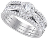 14KT White Gold 1.00CTW-Diamond 0.33CT-CRD BRIDAL SET