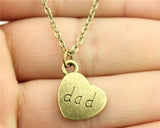 antique bronze, antique silver 15*18mm family members mom, dad, sister, brother, daughter, son heart necklace