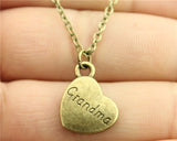antique bronze, antique silver 15*18mm family members mom, dad, sister, brother, daughter, son heart necklace