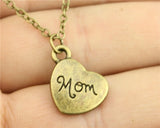 antique bronze, antique silver 15*18mm family members mom, dad, sister, brother, daughter, son heart necklace