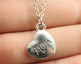 antique bronze, antique silver 15*18mm family members mom, dad, sister, brother, daughter, son heart necklace