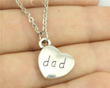 antique bronze, antique silver 15*18mm family members mom, dad, sister, brother, daughter, son heart necklace