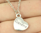 antique bronze, antique silver 15*18mm family members mom, dad, sister, brother, daughter, son heart necklace