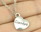 antique bronze, antique silver 15*18mm family members mom, dad, sister, brother, daughter, son heart necklace
