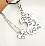 New Fashion Love Mom Heart Daddy Pendant Necklaces,gift for Mother Family Necklace+Keychain Mommy's Girl