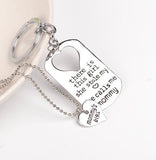 New Fashion Love Mom Heart Daddy Pendant Necklaces,gift for Mother Family Necklace+Keychain Mommy's Girl