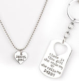 New Fashion Love Mom Heart Daddy Pendant Necklaces,gift for Mother Family Necklace+Keychain Mommy's Girl
