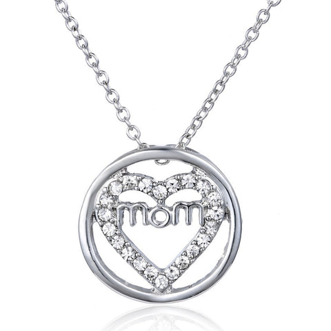 2017 Silver necklace  jewelry letter Mother Pendant Necklace Mom gift,